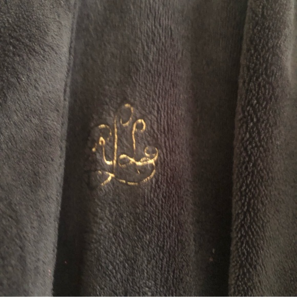 ❤️Lauren Ralph Lauren Black Robe Logo Size L - Picture 3 of 5